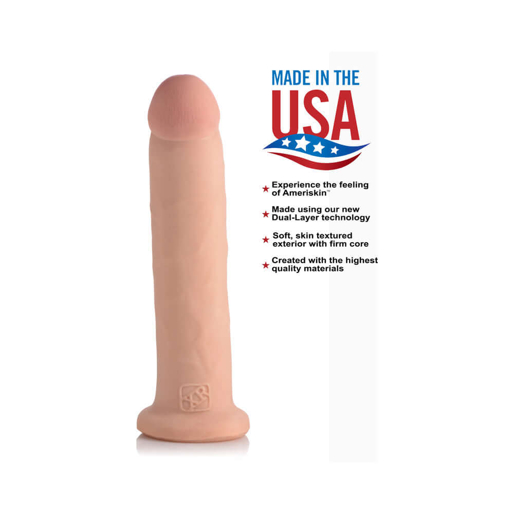 USA Cocks 10 inches Ameriskin Dual Density Dildo Light