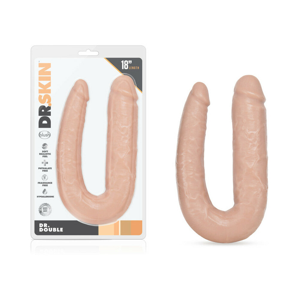 Dr. Skin Dr. Double Realistic 18 inches Dual-Ended Dildo Beige