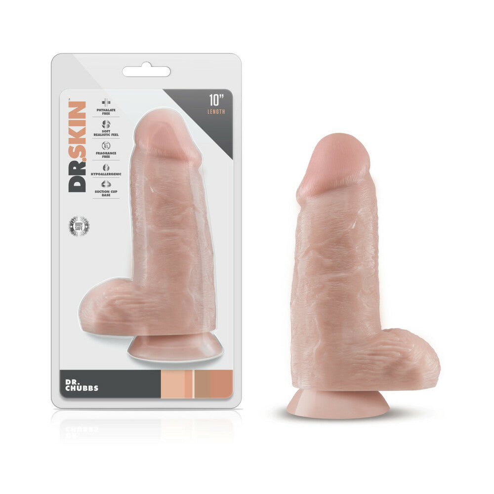 Dr. Skin Dr. Chubbs Realistic 10 inches Dildo with Balls Beige