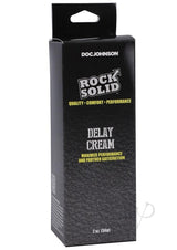 Rock Solid Delay Cream Desensitizer 2 Oz packaging for maximum performance and partner satisfaction.