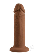Vibrating Rechargeable Silicone Dildo 6 inch Caramel with lifelike details and a strong suction cup base.