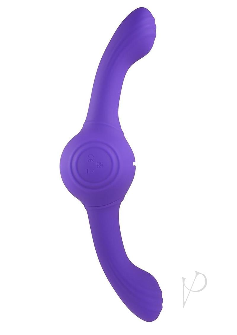 Our Gyro Vibe Rechargeable Silicone Dual End Vibrator Purple with dual shafts for intense stimulation.