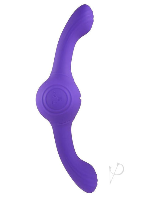Our Gyro Vibe Rechargeable Silicone Dual End Vibrator Purple with dual shafts for intense stimulation.