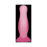 Evolved Luminous Glow in the Dark Dual Density Silicone Anal Plug Clear/Pink Small