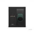 Lelo Tor 2 Green Vibrating Couples Cock Ring packaging displayed on a black background.