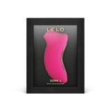 Lelo Sona 2 Cerise Sonic Clitoral Massager in sleek packaging, showcasing its design and features.