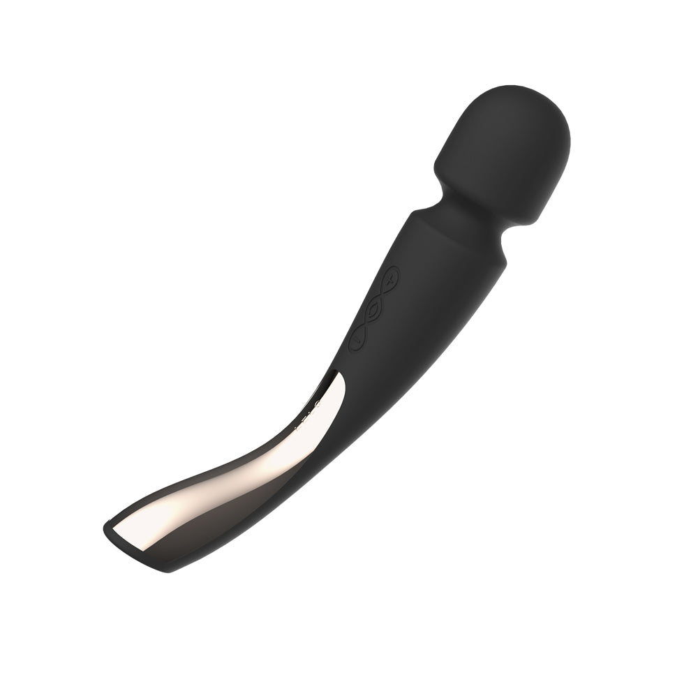 Lelo Smart Wand 2 Medium Wand Massager Black featuring an ergonomic design for full-body relaxation.