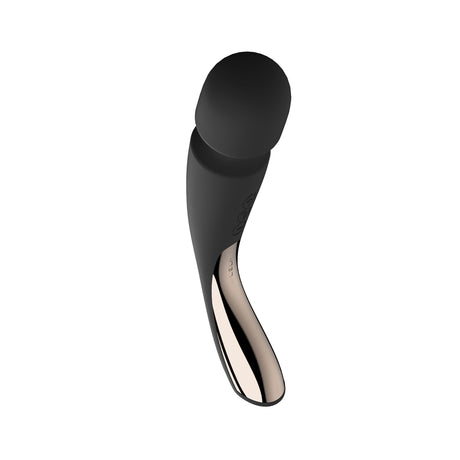 Lelo Smart Wand 2 Medium Wand Massager Black, ergonomically designed full-body massager for relaxation and pleasure.