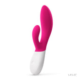 Lelo Ina Wave 2 Rabbit Vibrator Cerise in vibrant pink, designed for dual stimulation with WaveMotion technology.