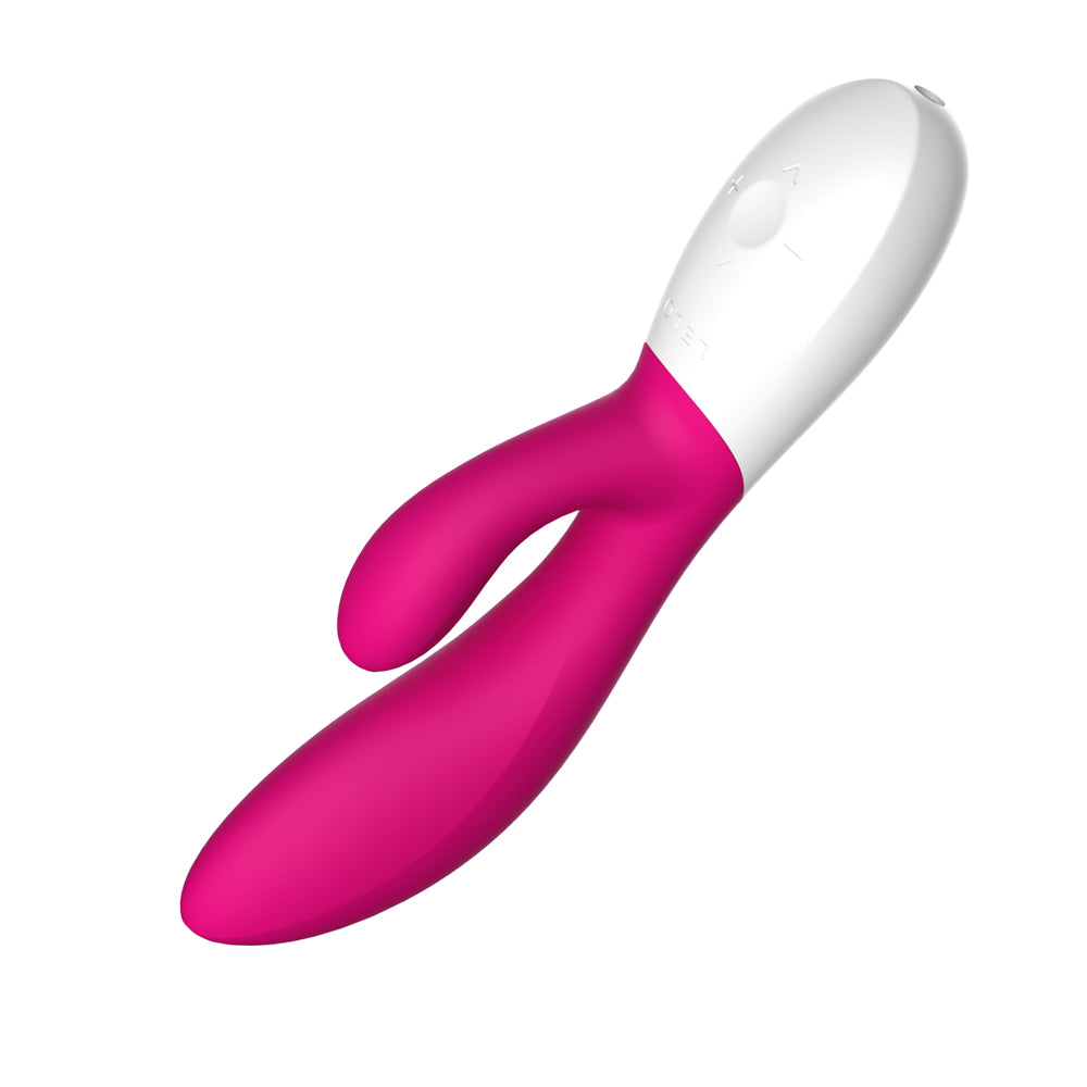 Lelo Ina Wave 2 Rabbit Vibrator Cerise, featuring a sleek design with dual stimulation for enhanced pleasure.