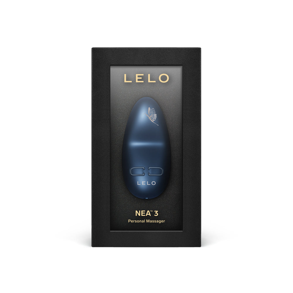Lelo Nea 3 Clitoral Vibrator Alien Blue in elegant packaging, showcasing its design and features.