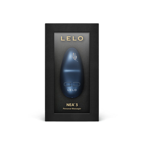 Lelo Nea 3 Clitoral Vibrator Alien Blue in elegant packaging, showcasing its design and features.