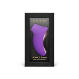 Lelo Sona 2 Travel Sonic Clitoral Massager Purple in sleek packaging, designed for on-the-go pleasure seekers.
