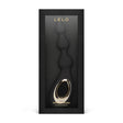 Lelo Soraya Beads Vibrating Anal Massager Black elegantly packaged with sculpted beads for anal play.