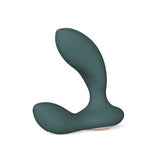 Lelo Hugo 2 App-Connected Prostate Massager Green showcasing its ergonomic design for dual-motor stimulation.