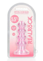 RealRock Curvy Dildo or Butt Plug 5.5 inch Pink packaging featuring a clear, flexible design with suction cup.