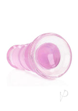 RealRock Curvy Dildo or Butt Plug 5.5 inch Pink, dual-purpose pleasure toy for satisfying stimulation.
