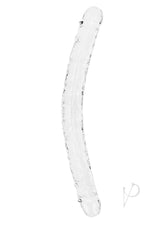 RealRock Crystal Clear Double Dong 18 inch Clear - see-through, double-ended dildo for versatile pleasure.