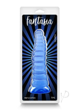 Fantasia Nymph Non-Phallic TPE Dildo Blue packaging with striking blue design, perfect for imaginative stimulation.