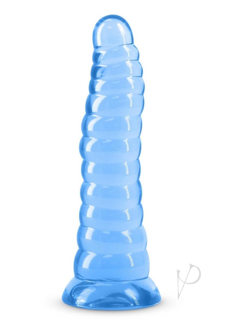 Fantasia Nymph Non-Phallic TPE Dildo Blue with a flexible, ribbed design for imaginative stimulation.