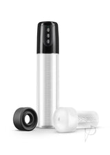 Enlarge Atlas Battery Operated Penis Pump with acrylic tube and attachments for enhanced pleasure and adjustable intensity.
