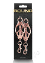 Bound Nipple Clamps C3 Rose Gold displayed in packaging for erotic sensation play.