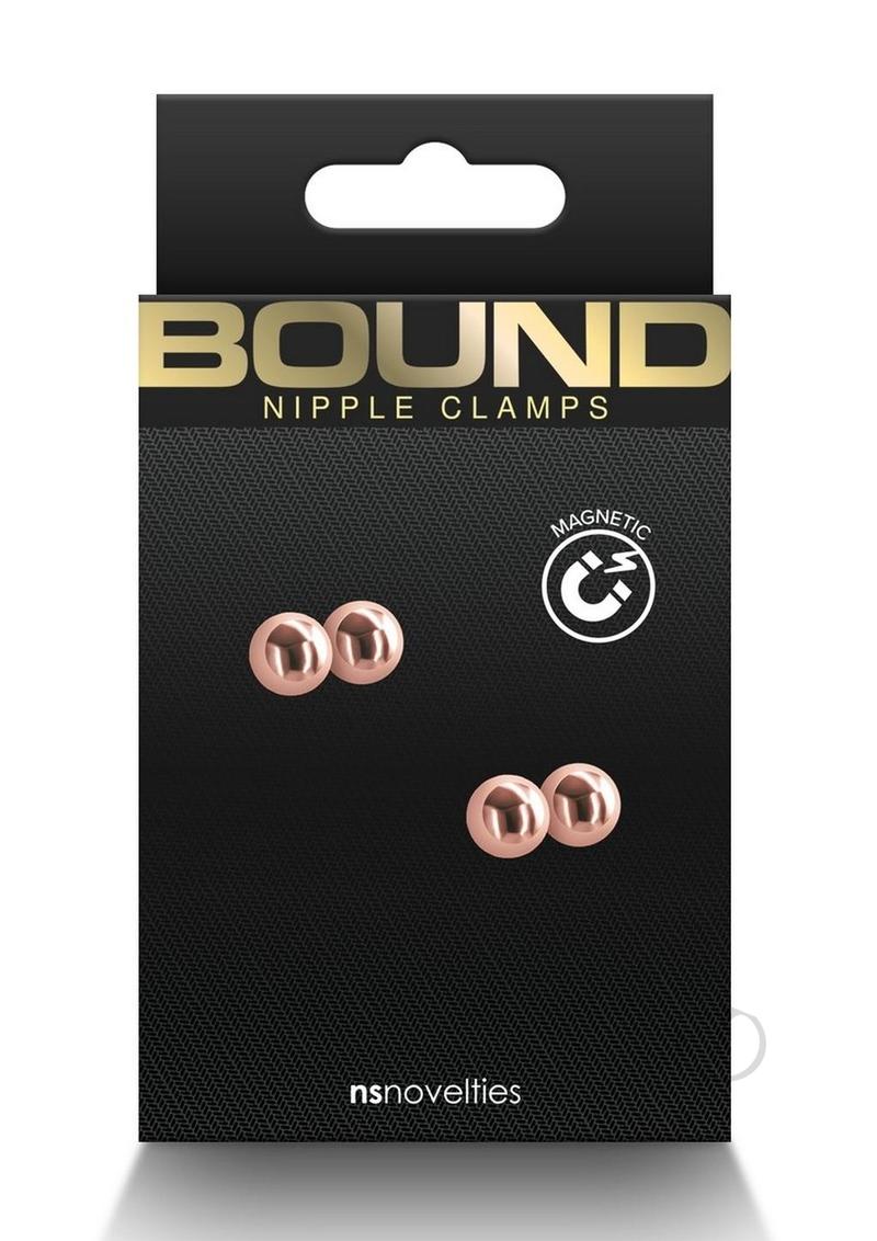 Bound Nipple Clamps M1 Rose Gold packaging with magnetic features displayed.