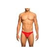 Male Basics Lace Jockstrap Red Size S M modeled by a male, showcasing its sexy lace design and supportive fit.