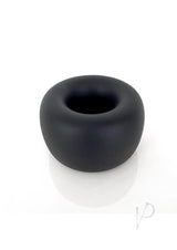 Vers Liquid Silicone Ball Stretcher Steel Motion Balls Black, snug silicone accessory for enhanced sensation.