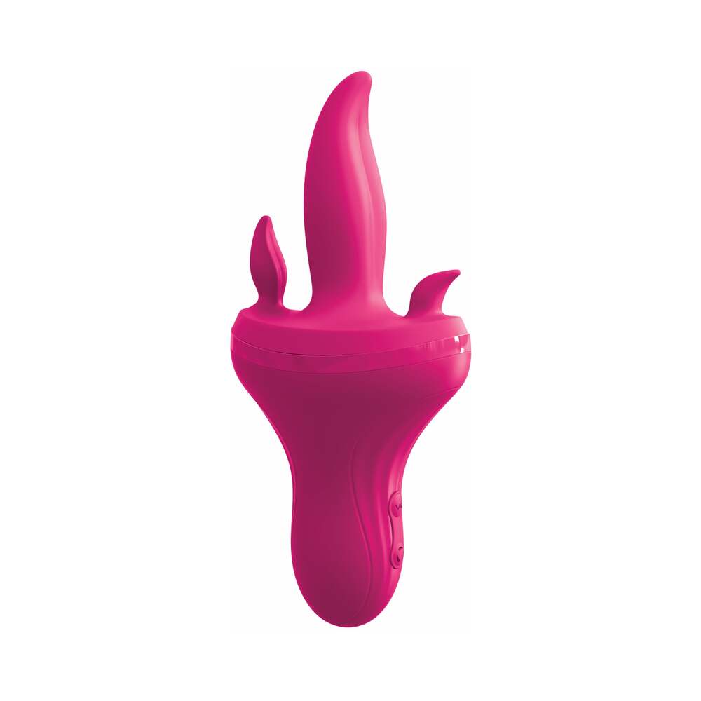 3Some Holey Trinity Triple Tongue Vibrator Rechargeable Silicone Red