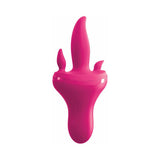 3Some Holey Trinity Triple Tongue Vibrator Rechargeable Silicone Red