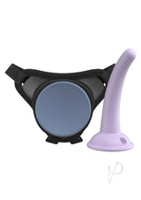 Dillio Platinum Body Dock SE Pegging Kit Lavender with silicone dildo and harness.