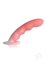 Simply Sweet Wavy Silicone Dildo Pink/White with a thick shaft and wave pattern for unique pleasure.