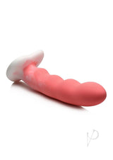 Simply Sweet Wavy Silicone Dildo Pink/White with wavy design and heart-shaped base for enhanced pleasure.
