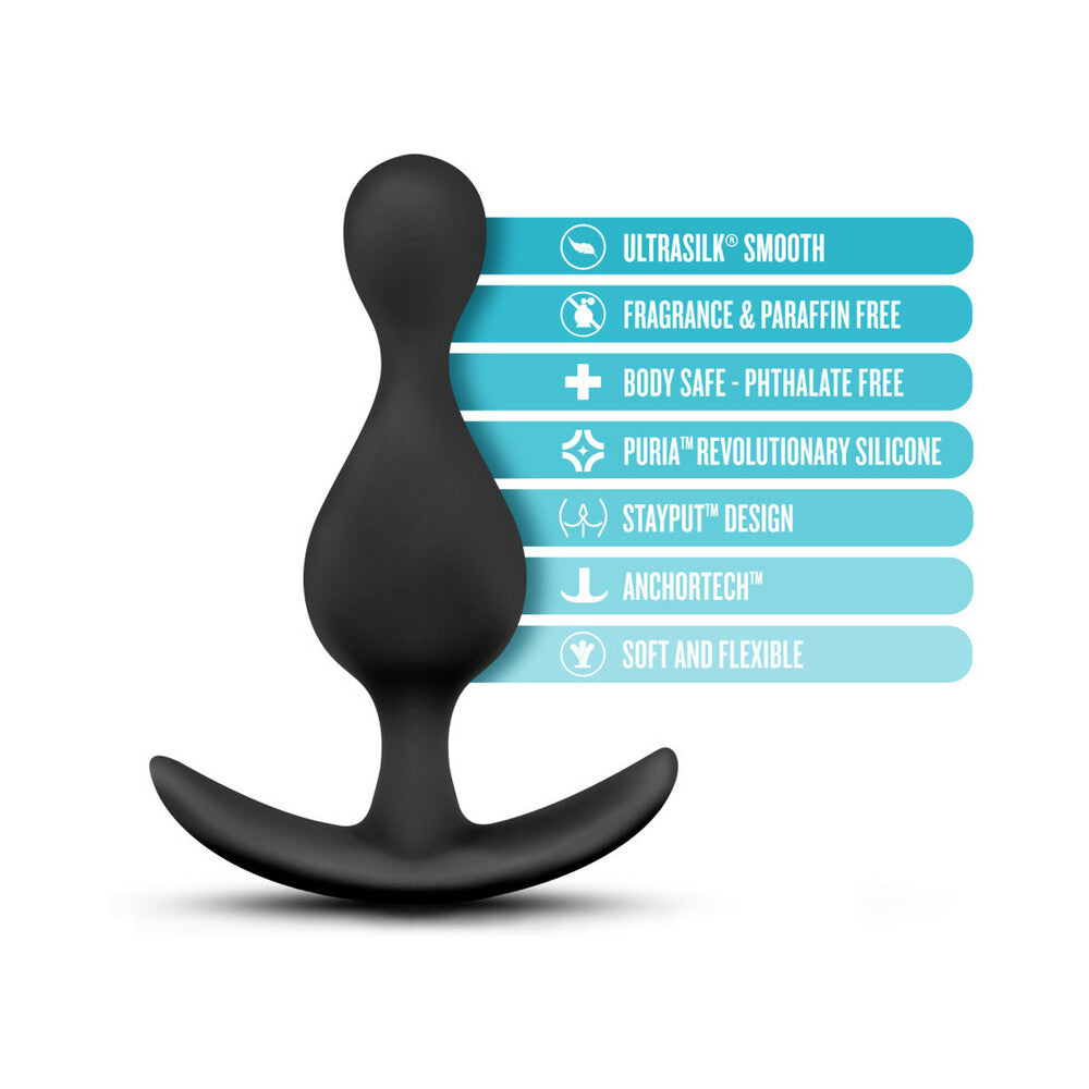 Blush Anal Adventures Platinum Silicone Wave Plug Black