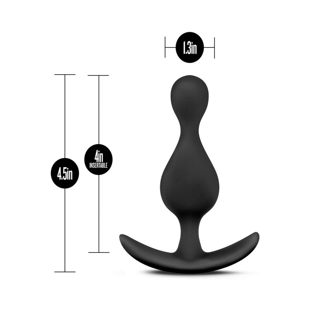 Blush Anal Adventures Platinum Silicone Wave Plug Black