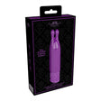 Royal Gems Twinkle Rechargeable Silicone Bullet Purple packaging showing elegant design and features.