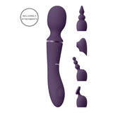 VIVE Nami Dual Motor Massage Wand Purple with 4 attachments for versatile pleasure.