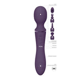 VIVE Nami Dual Motor Massage Wand Purple design with interchangeable heads for G-spot and clitoral stimulation features.