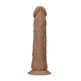 Realrock Dong Without Testicles 10 inches Tan, realistic design with pronounced head and bulging veins.