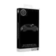 Ouch Puppy Play Silicone Bone Gag Black packaging showcasing adjustable leather straps and a silicone gag in a dog bone shape.