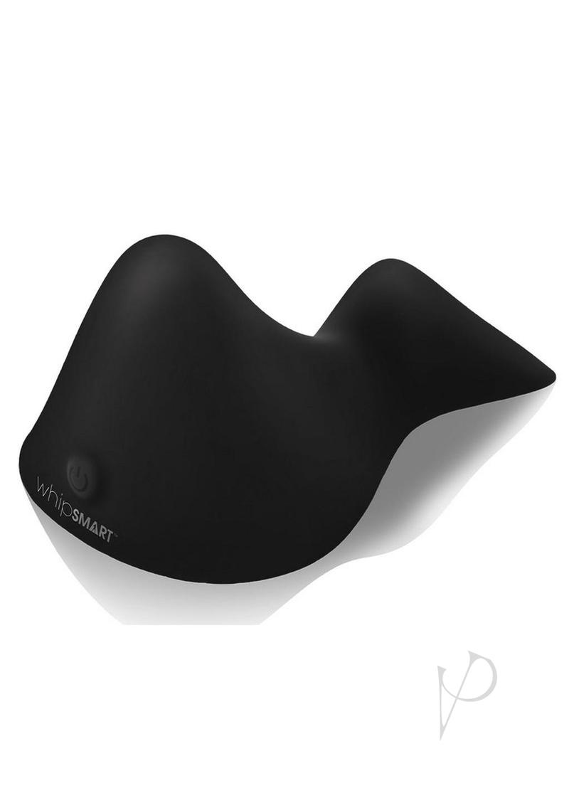 WhipSmart Bump and Grind Silicone Vibrating Pad Black showing a sleek, stylish design for pleasure and stimulation.