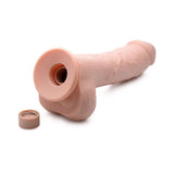 Loadz 7 inches Vibrating Squirting Dildo Light showcasing its realistic design and removable cap.