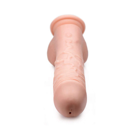 Loadz 7 inches Vibrating Squirting Dildo Light in a realistic design, showcasing its realistic texture and squirt feature.