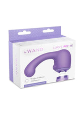 Le Wand Petite Curve Silicone Attachment Cover Violet in packaging for targeted pleasure and stimulation.