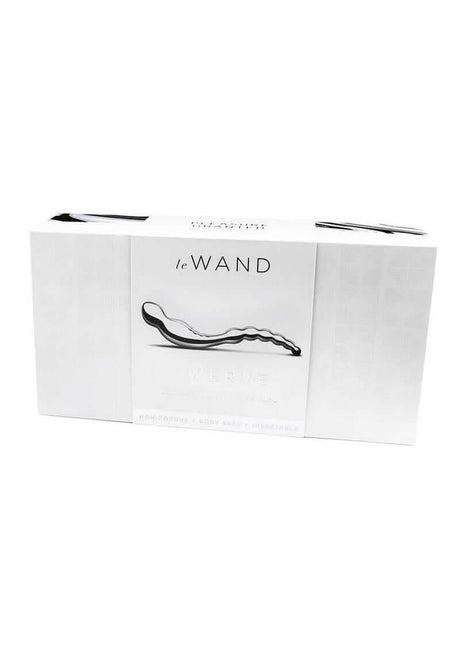 Le Wand Swerve Dual End Probe Stainless Steel packaging showcasing its elegant design and features.