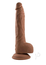 Thrust In Me Silicone Thrusting Realistic Dong Chocolate featuring lifelike design and strong suction base.