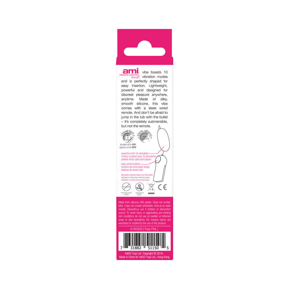 Vedo Ami Remote Control Bullet  Foxy Pink