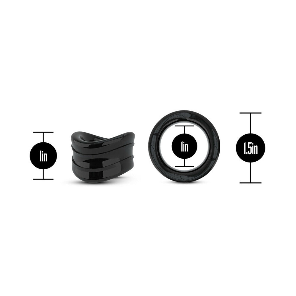Blush Stay Hard Beef Ball Stretcher Snug 1 inches Black