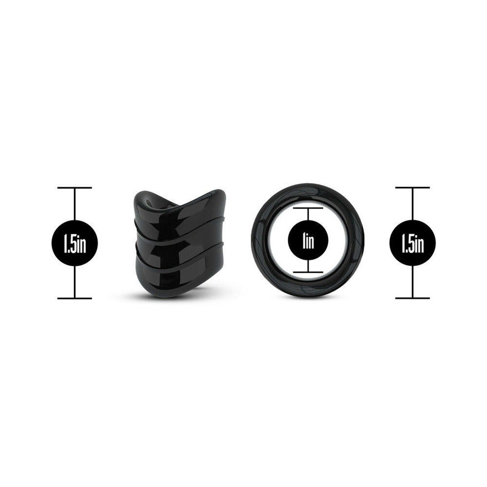 Blush Stay Hard Beef Ball Stretcher Snug X Long 1 inches Black